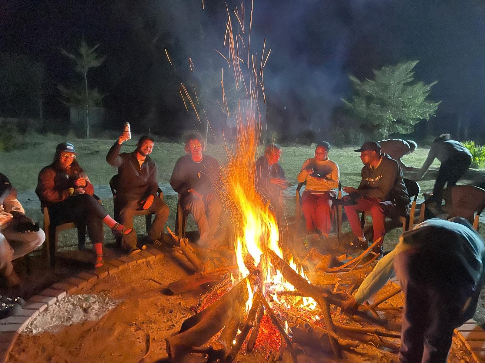The bonfire at night